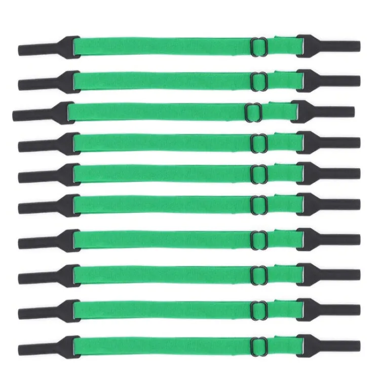 10pcs Short Style Glasses Non-Slip Rope Adjustable Elastic Sports Legs Anti-Drop Fixed Strap(Dark Green)