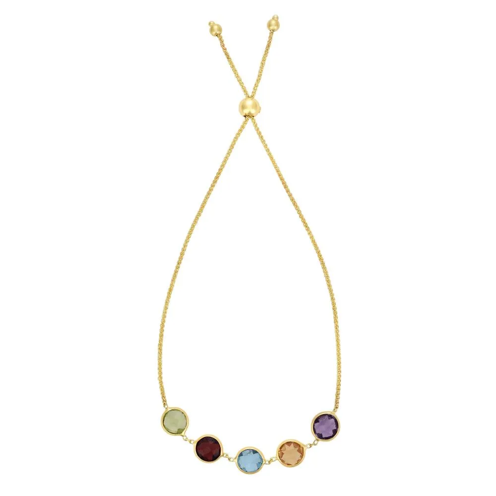 14K Gold Semi Precious Stone Friendship Bracelet