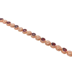 9ct Rose Gold Garnet Bracelet