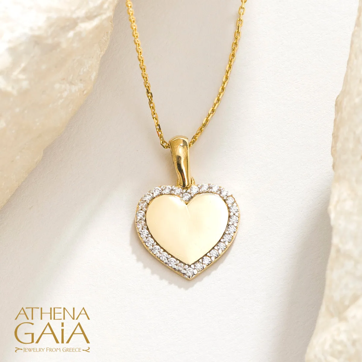 Al'Oro Halo Heart Pendant