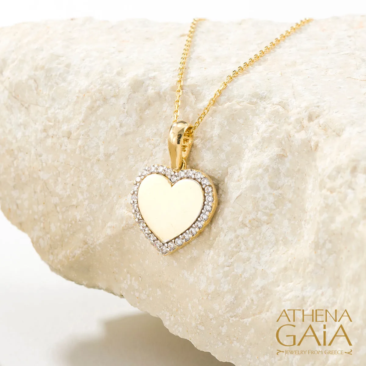 Al'Oro Halo Heart Pendant