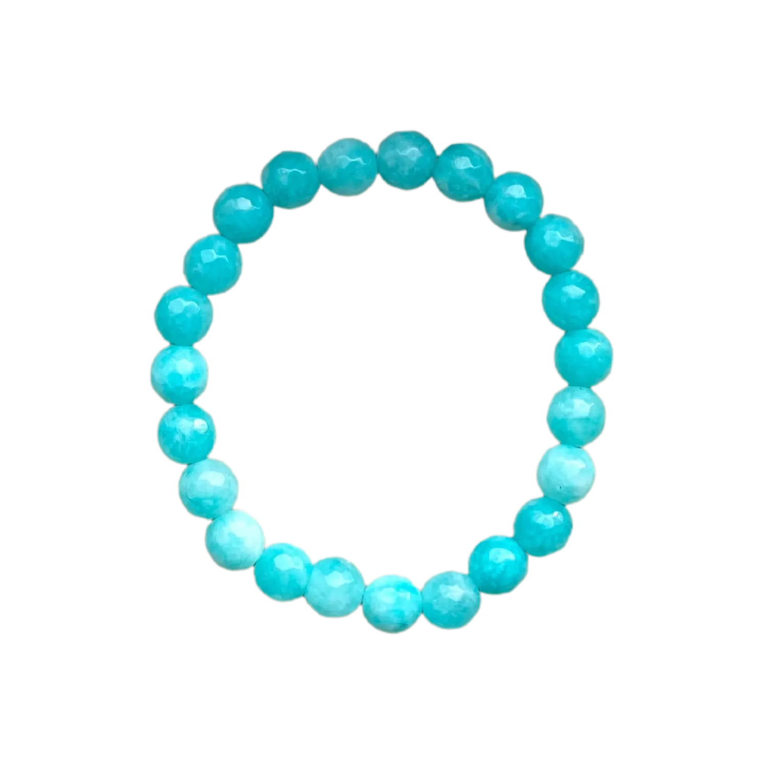 Aqua Faceted Jade 8mm Bracelet