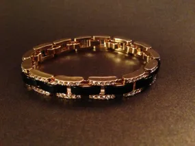 Black Crystal Lined Bracelet