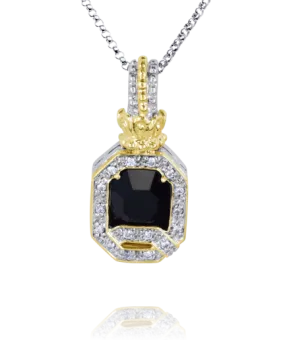 Black Onyx & Diamonds Pendant