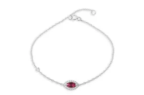 Bracelet 18kt Gold Center Marquise Gemstone Pave