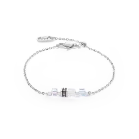Bracelet Mini Cubes & Chain silver-white