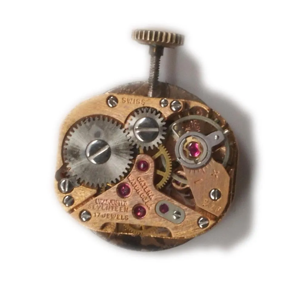 Catena 17 Jewel Watch in 1940's 14K Gold Slide/Watch Bracelet