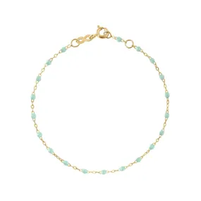 Classic Gigi Jade bracelet, Yellow Gold, 6.7"