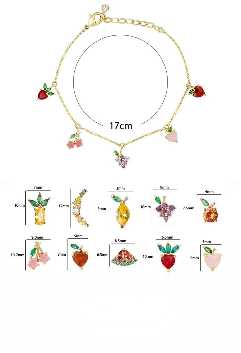 Colorful Crystal Fruits Bracelet
