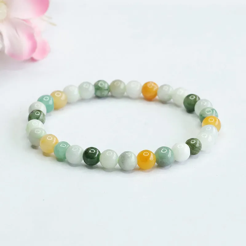 Colorful Jade Bracelet in Sterling Silver