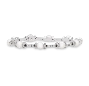 Diamond and Pearl Station Bracelet