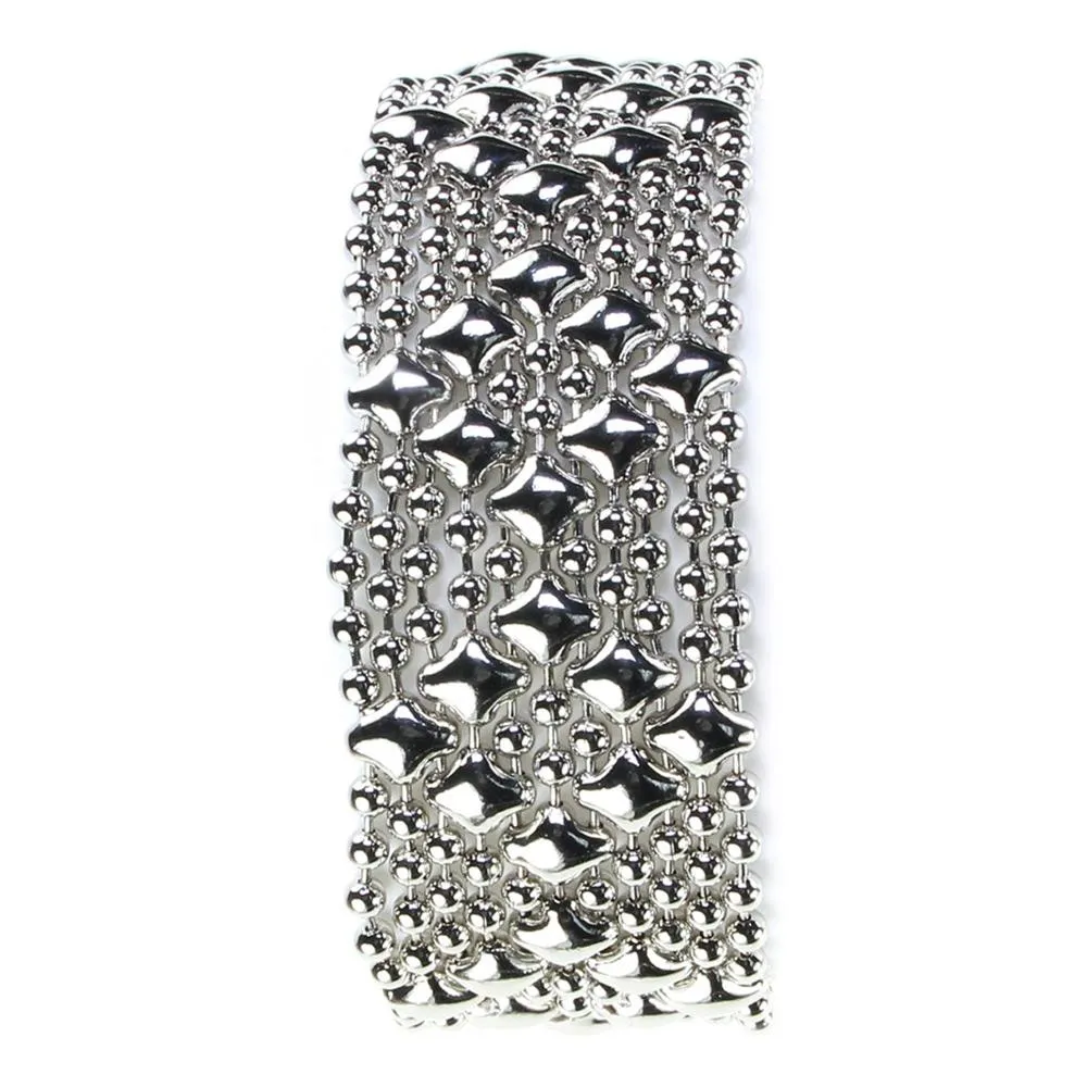 DIAMOND PATTERN WITH TAB CLOSURE BRACELET