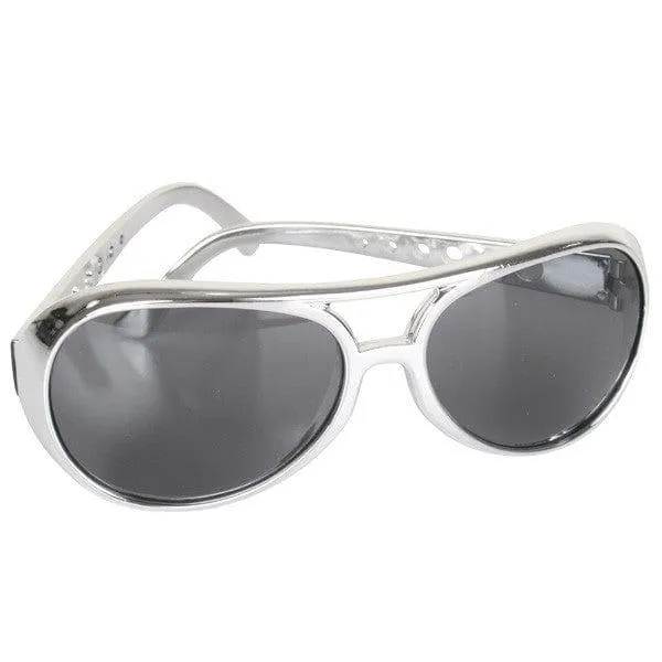 Elvis Style Glasses Silver