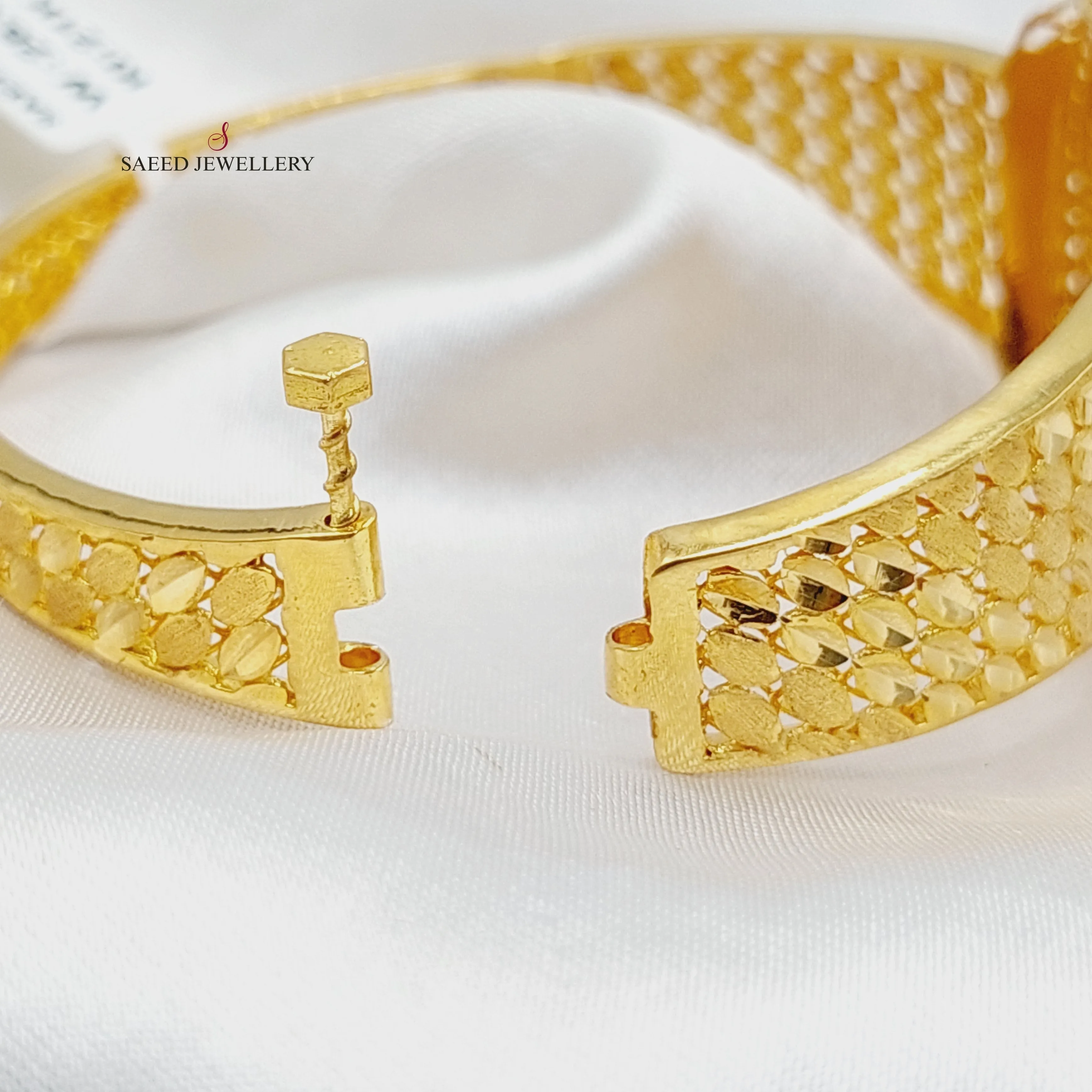 Enameled & Zircon Studded Ounce Bangle Bracelet