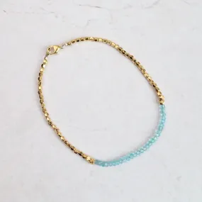 Gemstone Rondelle Bracelet in Aqua
