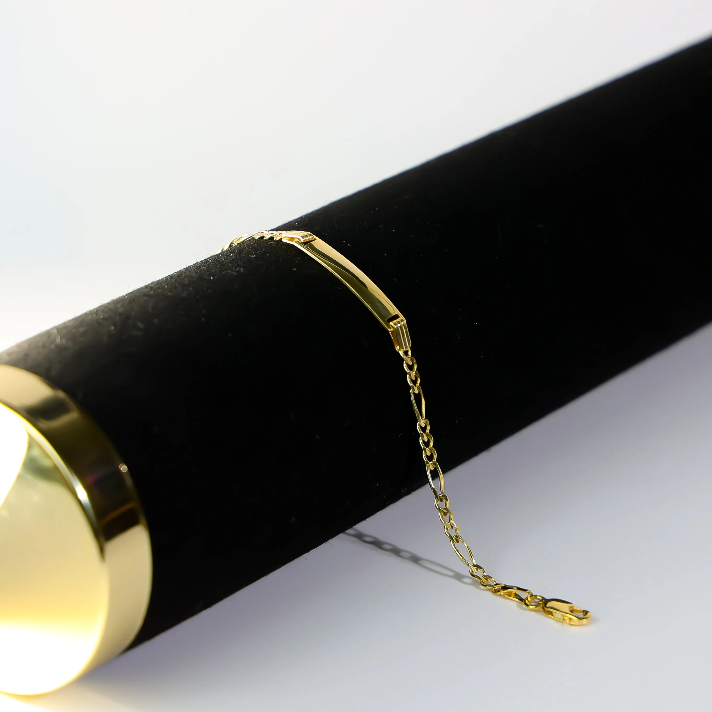 Gold ID Bracelet Figaro Link 3MM Model-AB0102