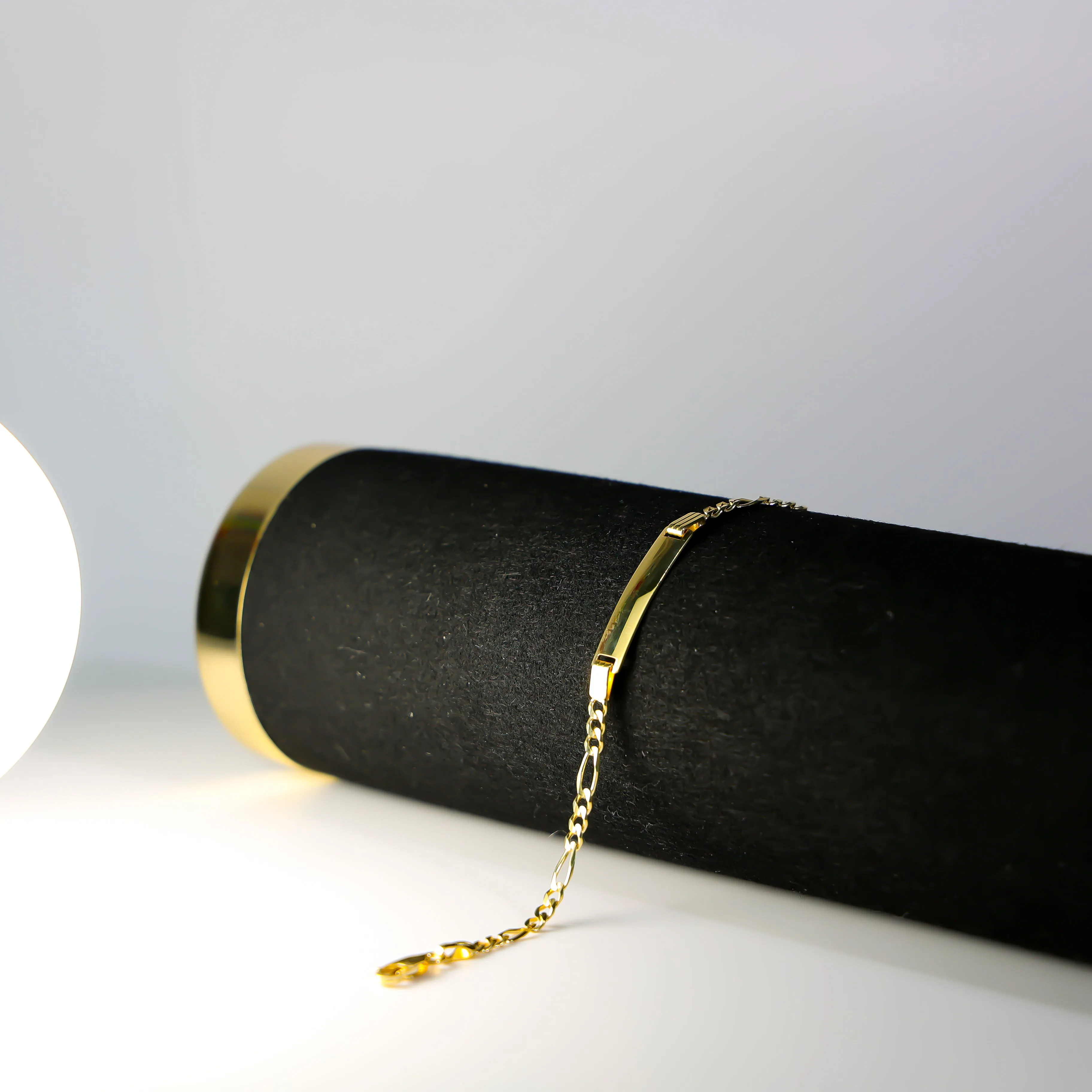 Gold ID Bracelet Figaro Link 3MM Model-AB0102
