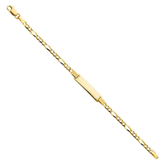 Gold ID Bracelet Figaro Link 3MM Model-AB0102