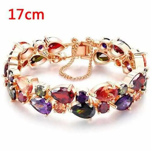 Gold Pleated Clear Cubic Zircon Bracelet