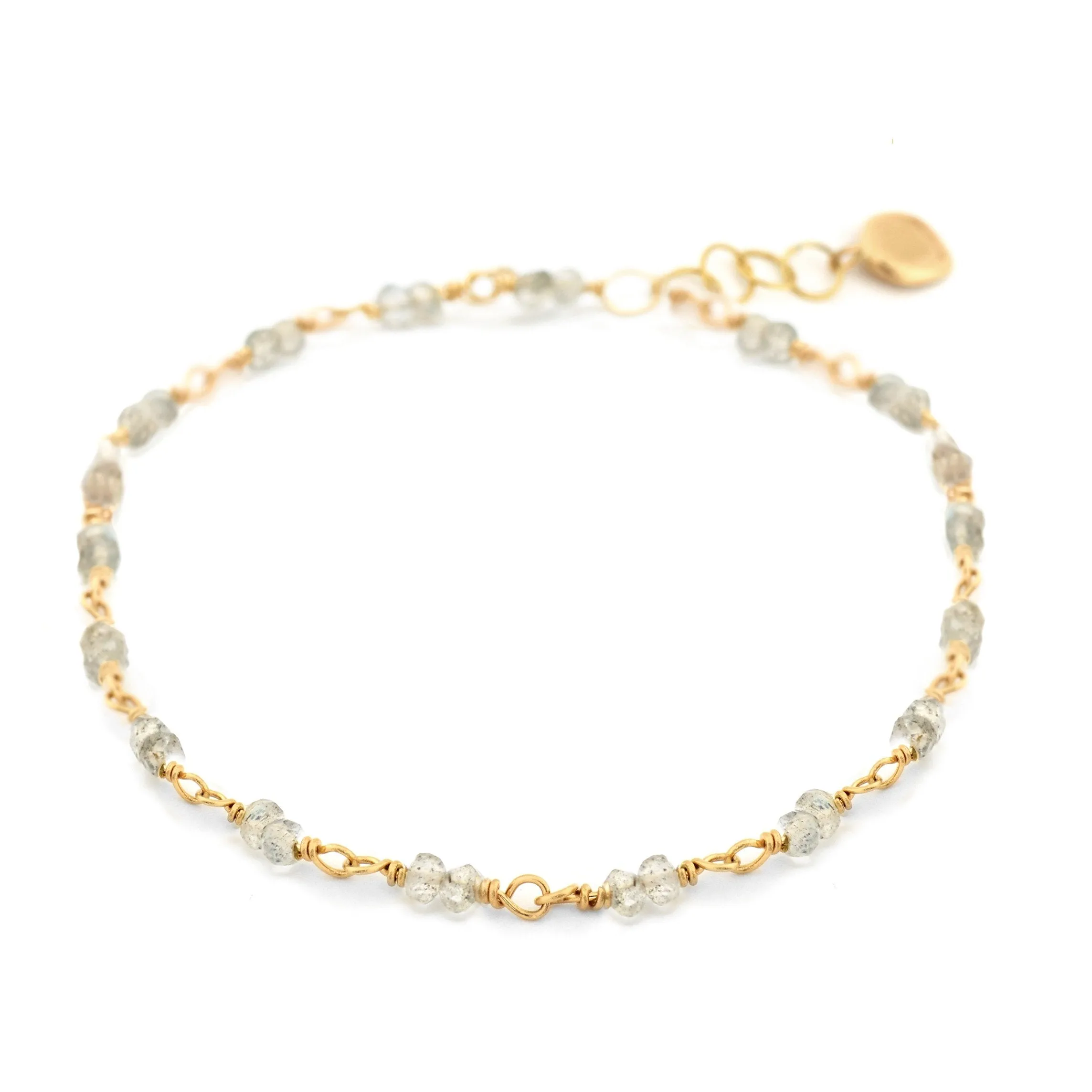 Gold Tied Gemstone Bracelet
