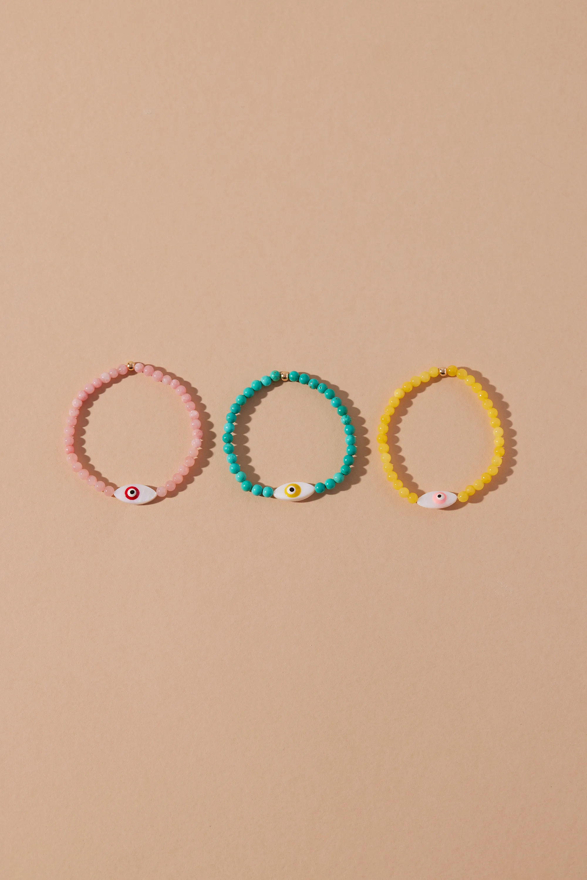 GOOD VIBES EVIL EYE BEADED BRACELET