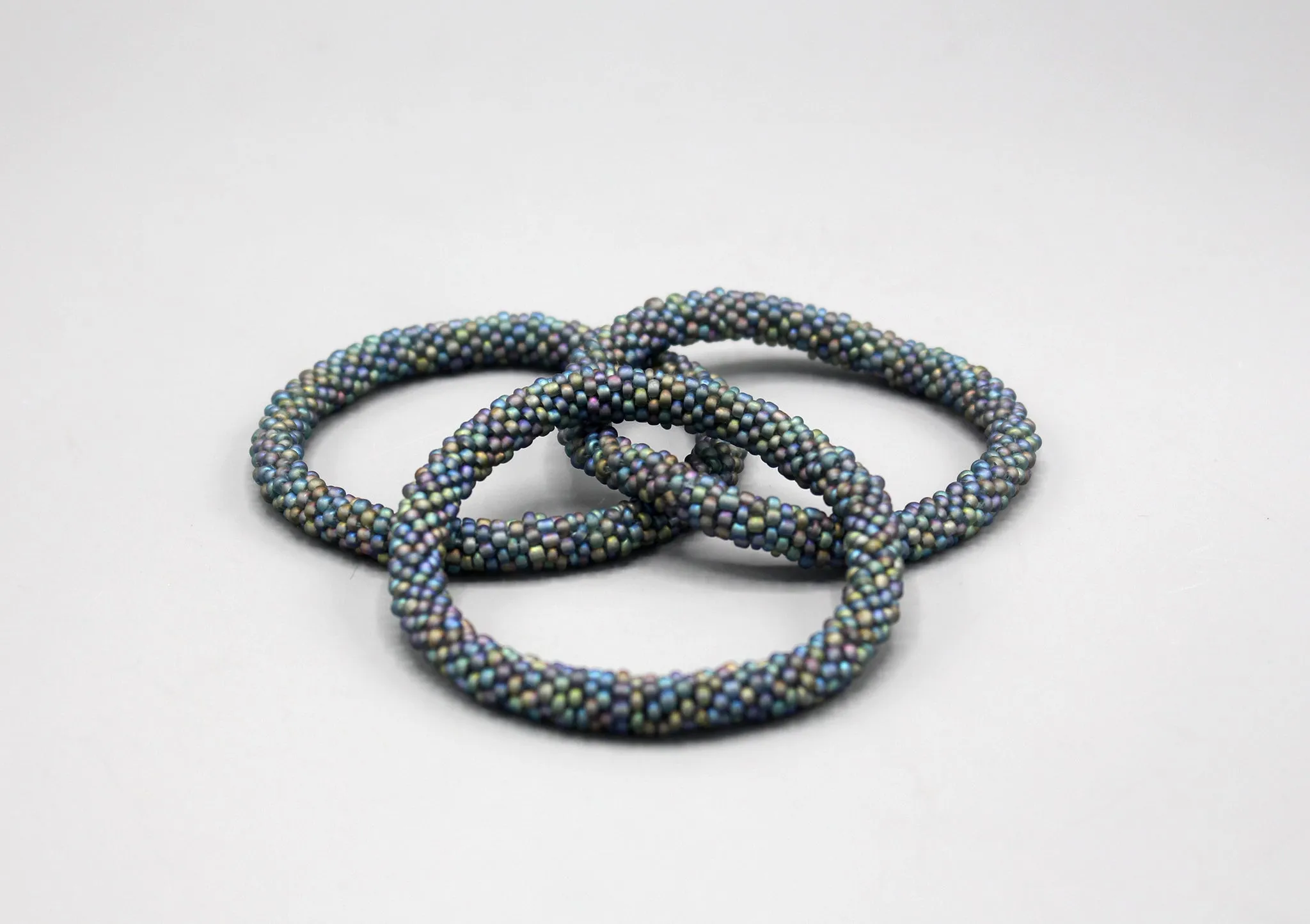 Gray and Blue Multicolor Roll on Bracelet