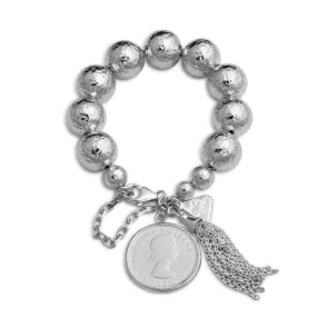 HAMMERED BRACELET WITH FLORIN