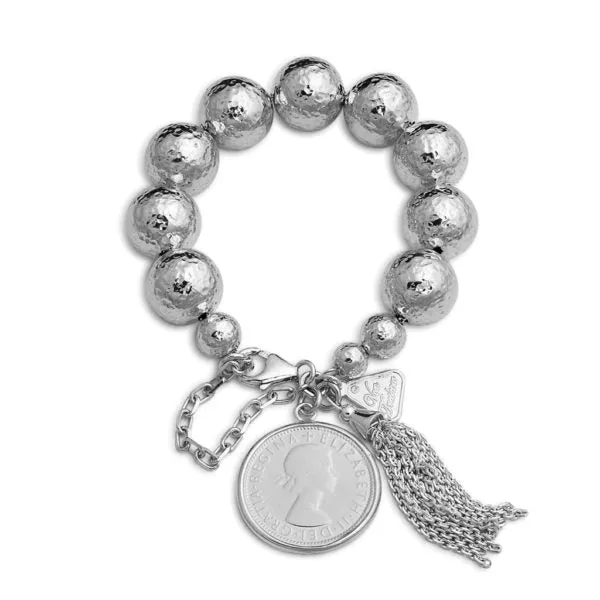 HAMMERED BRACELET WITH FLORIN