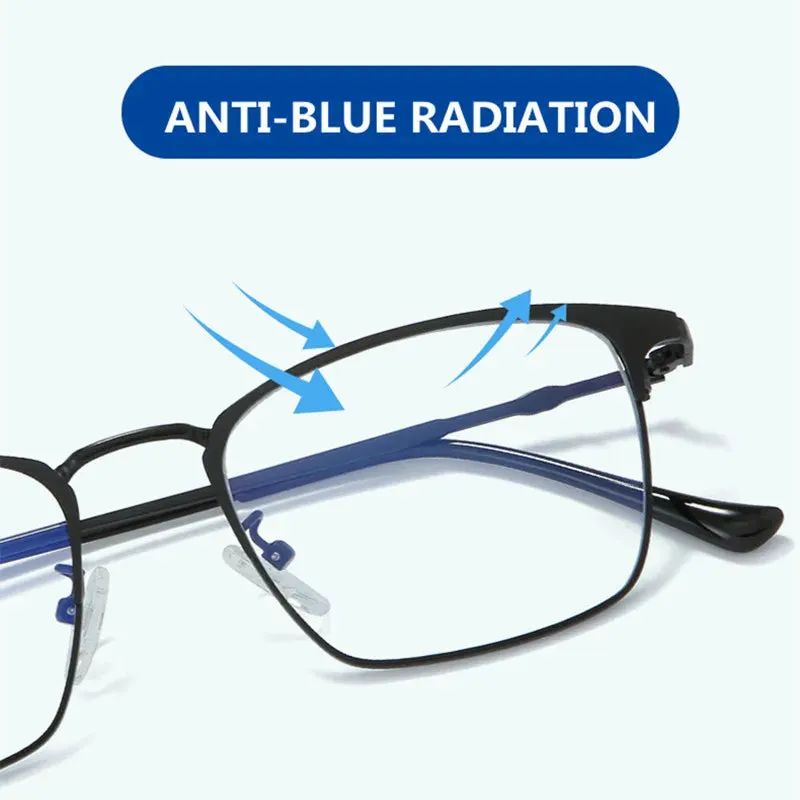 Kocolior Unisex Full Rim Square Alloy Hyperopic Reading Glasses 101902