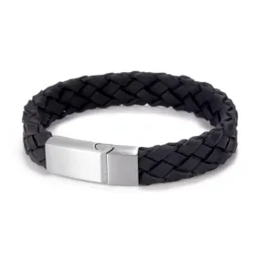 Leather Bracelet-Black- 630-85