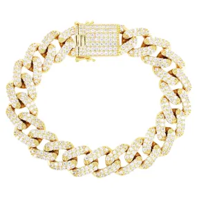 Men's 15mm  Box Lock Miami Cuban Square Link Bracelet