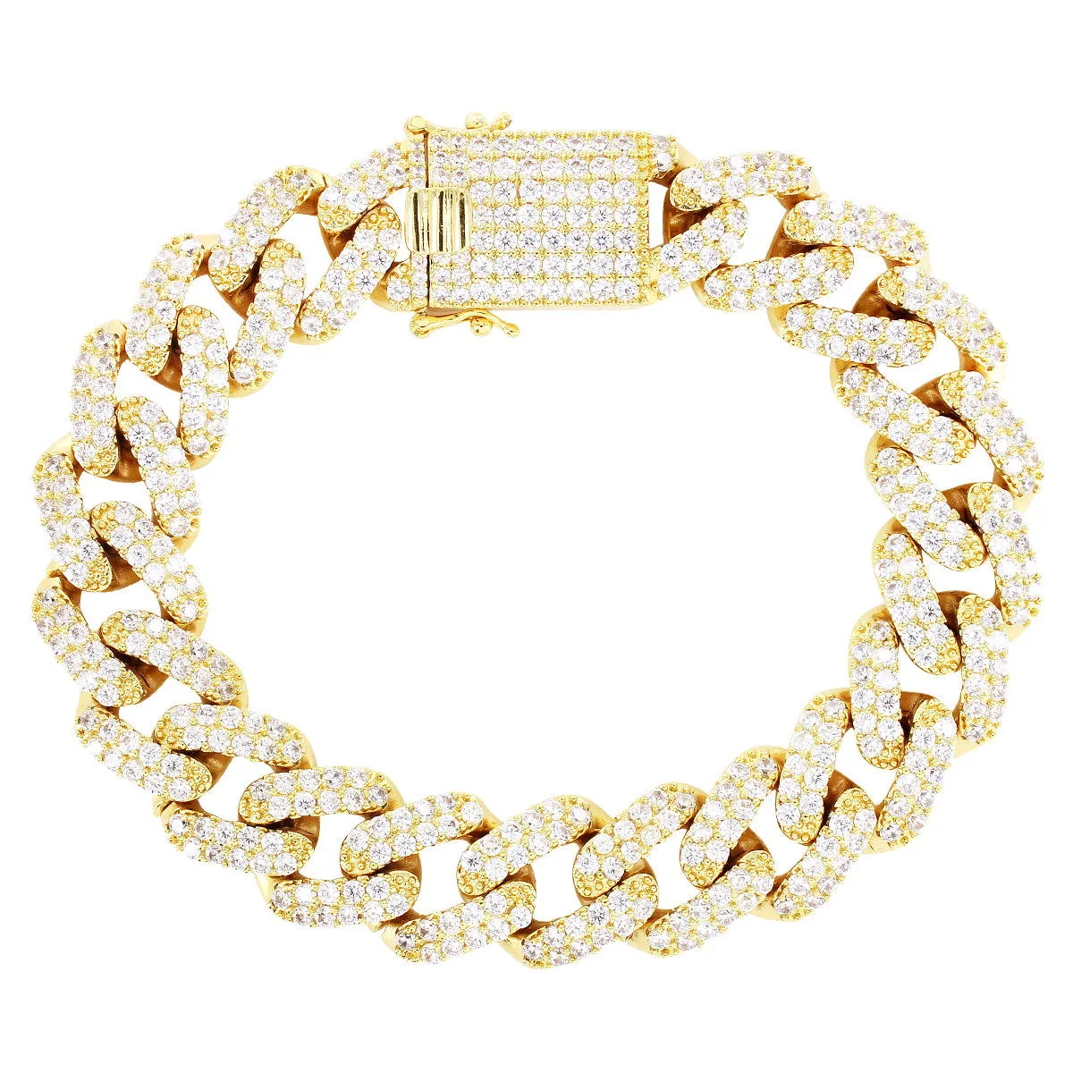 Men's 15mm  Box Lock Miami Cuban Square Link Bracelet