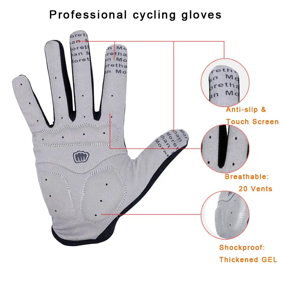 NEWBOLER Cycling Gloves Men Sports Full Finger Anti Slip Gel Pad Motorcycle MTB Road Bike Bicycle Winter Gloves Long Finger