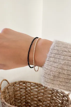 Onyx Beaded Adjustable Bracelet