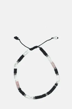 Onyx   Pink Crystals Beaded Bracelet