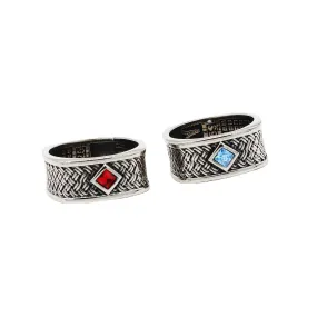 Retro European and American Punk Square Zircon Men's Titanium Steel Ring