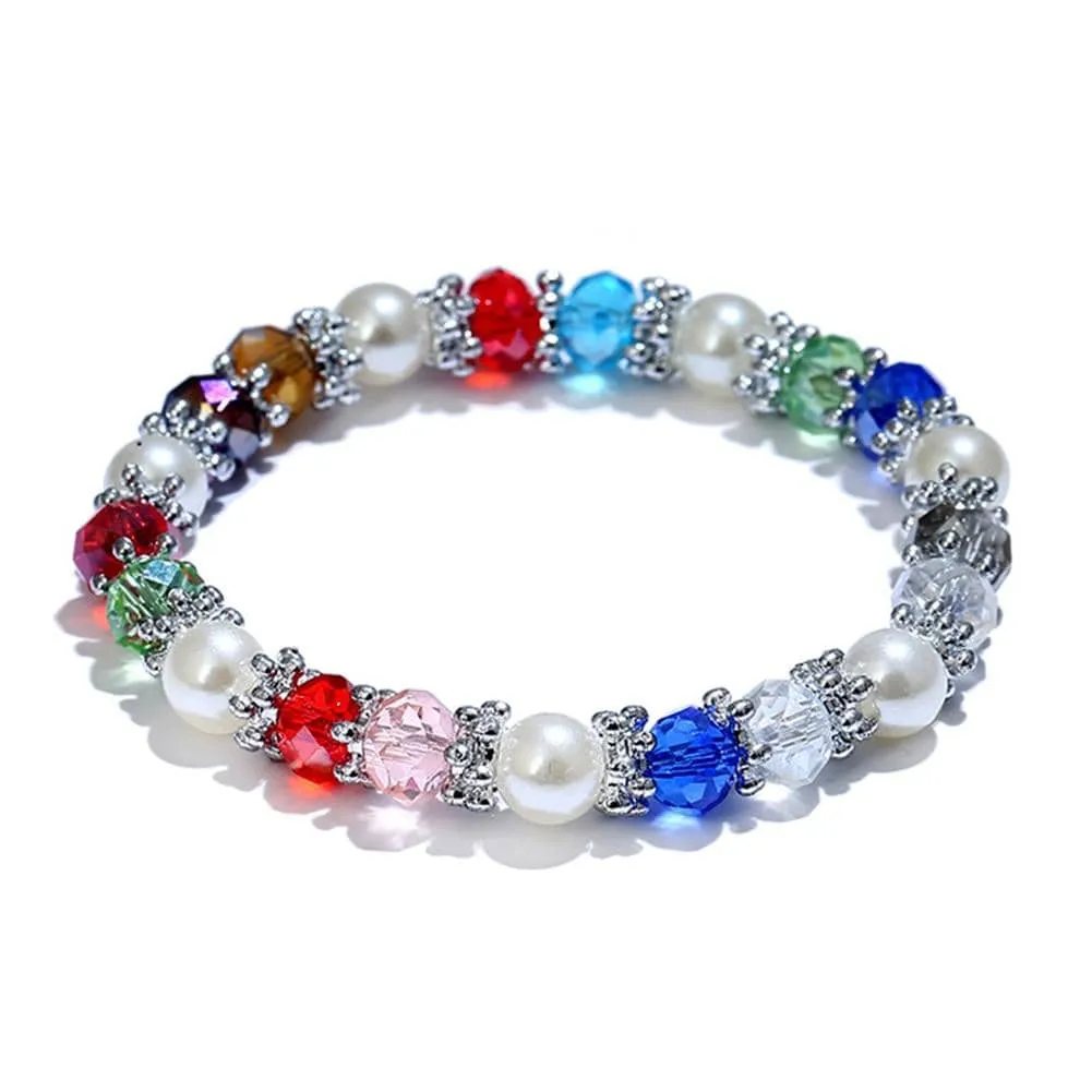 Rinestone Faux Pearl Bracelet