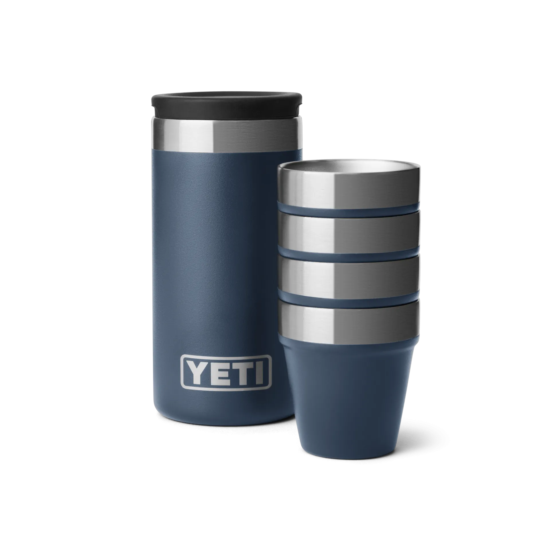 Shot Glasses - 4 Pack w/ Carrying Case - Navy