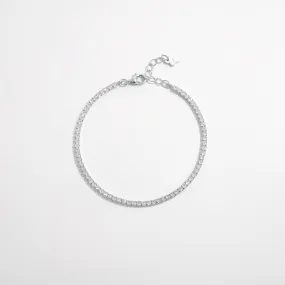 Silver Inlaid Zircon Bracelet