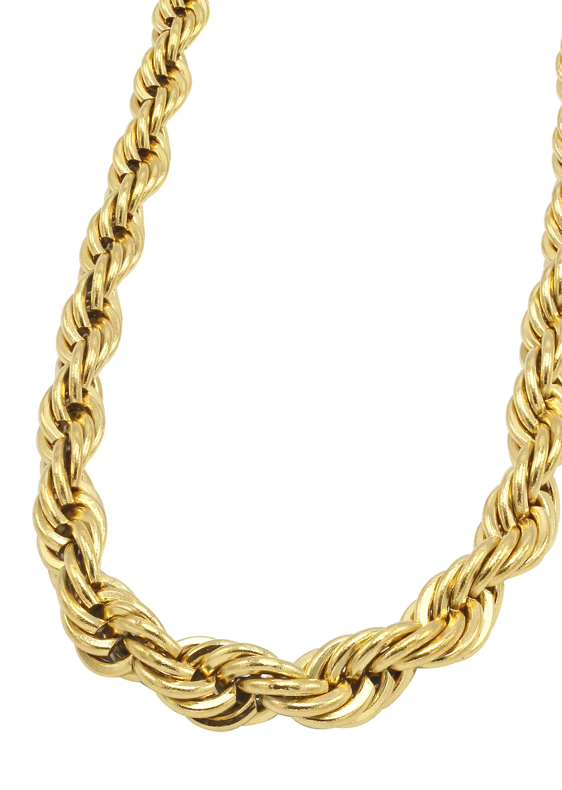 Solid Gold Rope Chain & Bracelet ( 6 Mm )