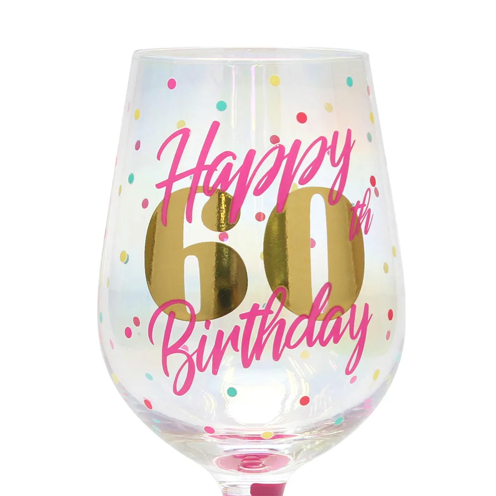 Top Shelf Decorative 60th Birthday Wine Glass