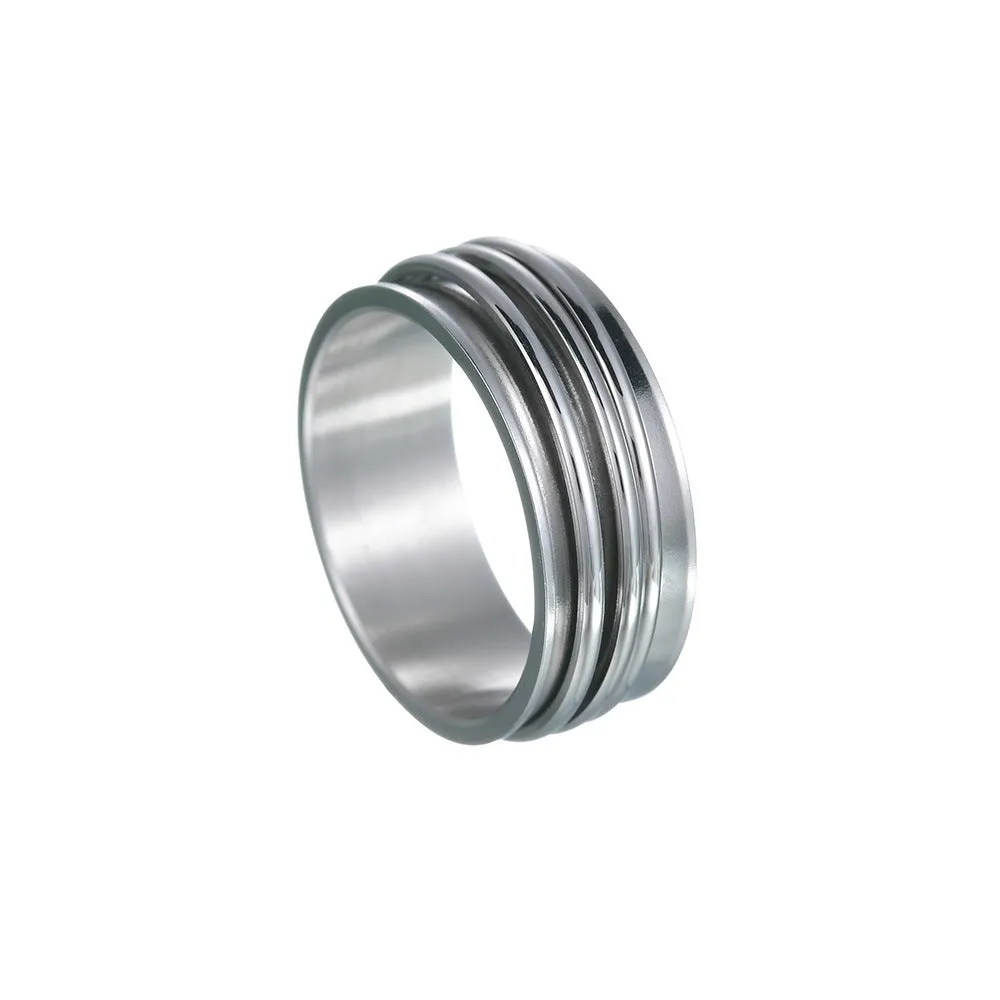 Tricolor Titanium Steel Minimalist Rotating Ring Bracelets for Men