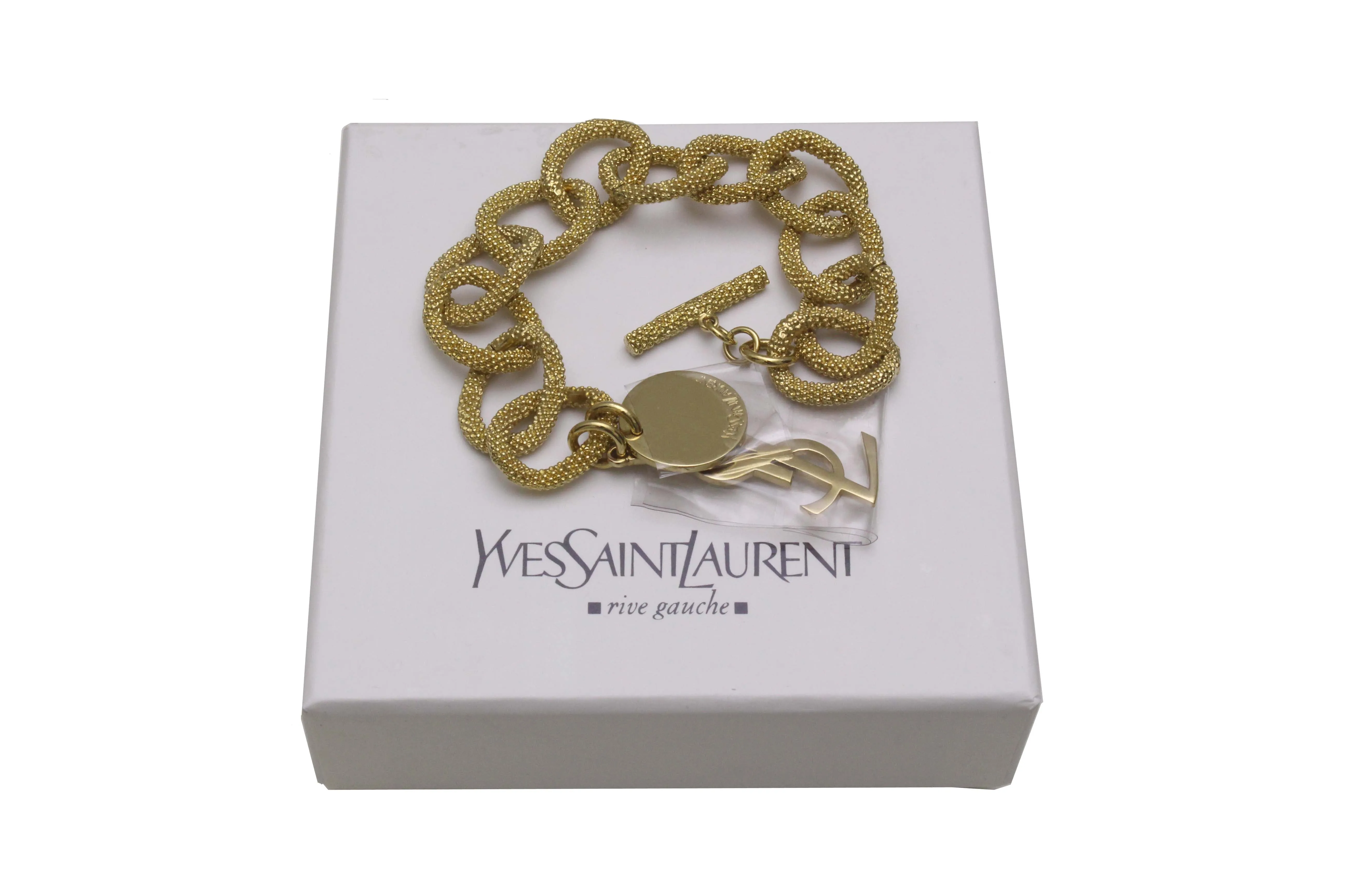 YVES SAINT LAURENT textured link logo bracelet