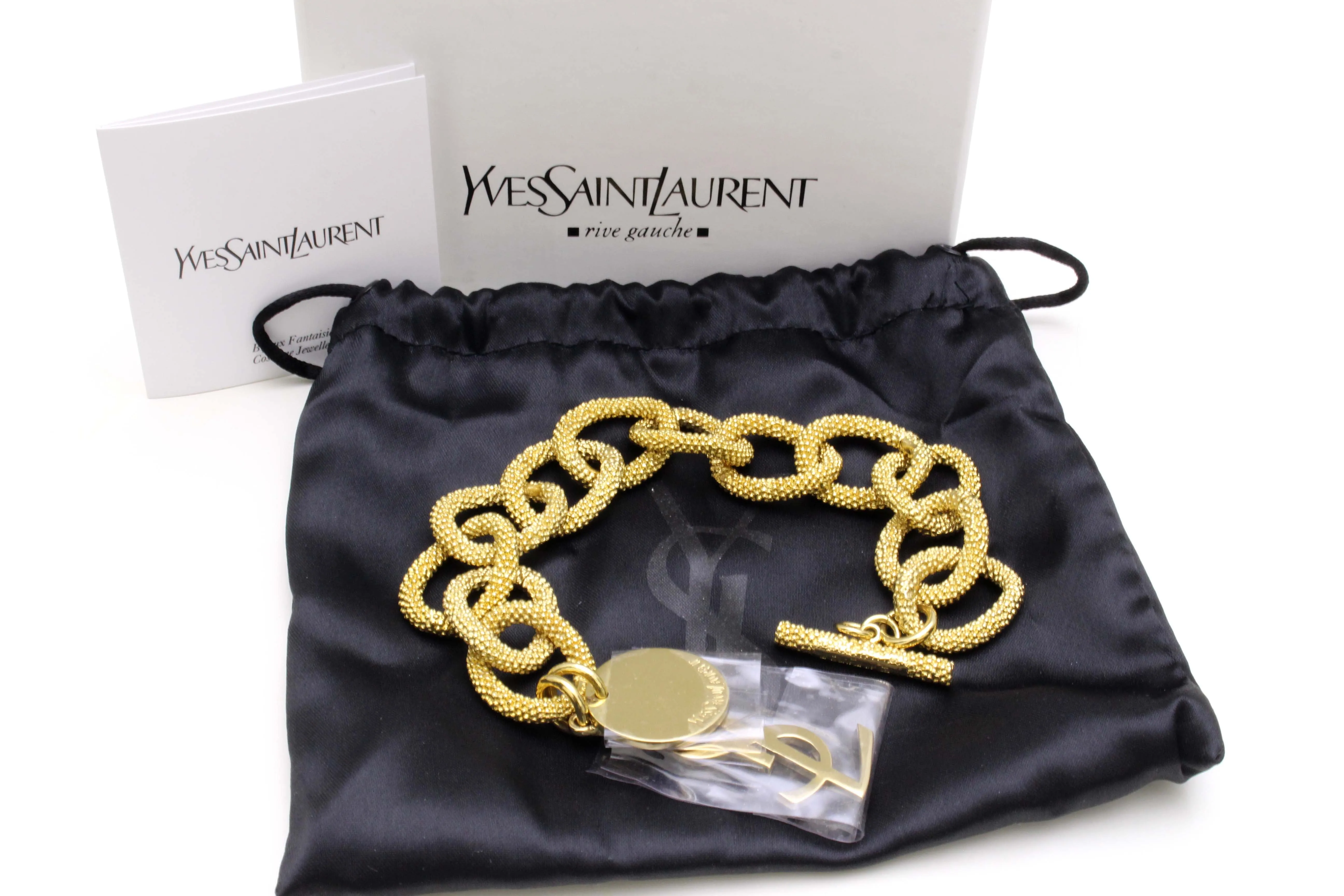 YVES SAINT LAURENT textured link logo bracelet