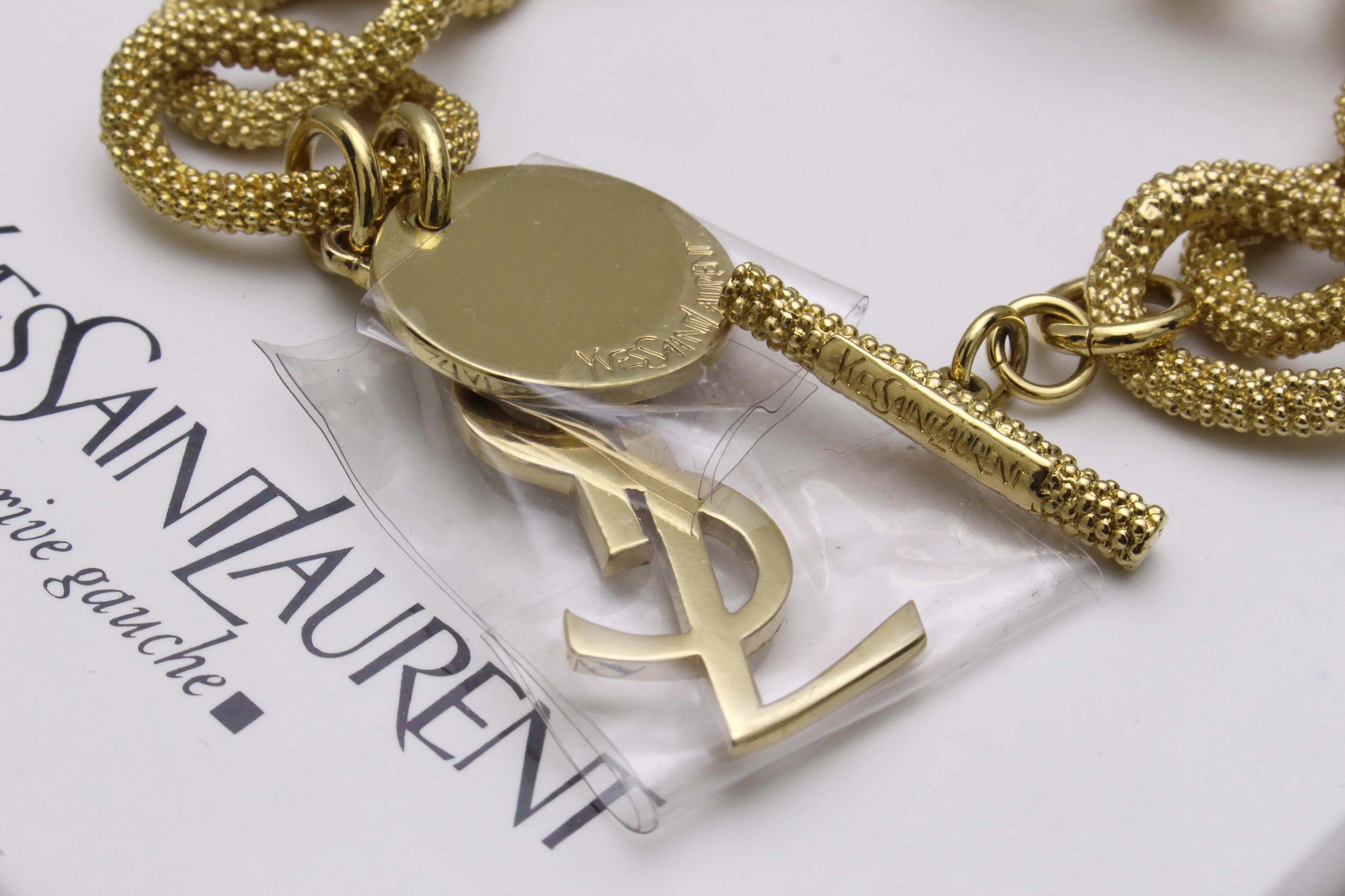 YVES SAINT LAURENT textured link logo bracelet