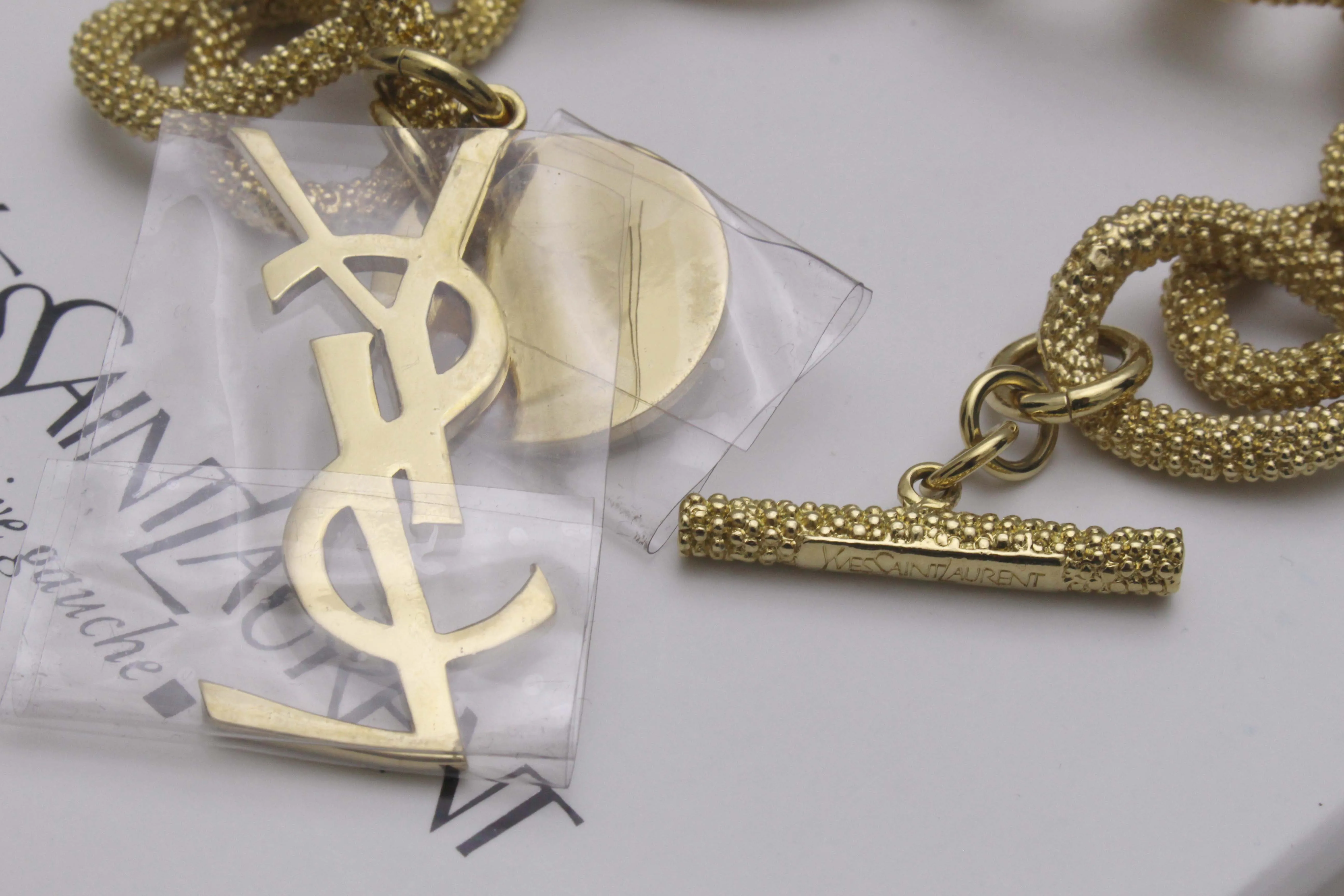 YVES SAINT LAURENT textured link logo bracelet
