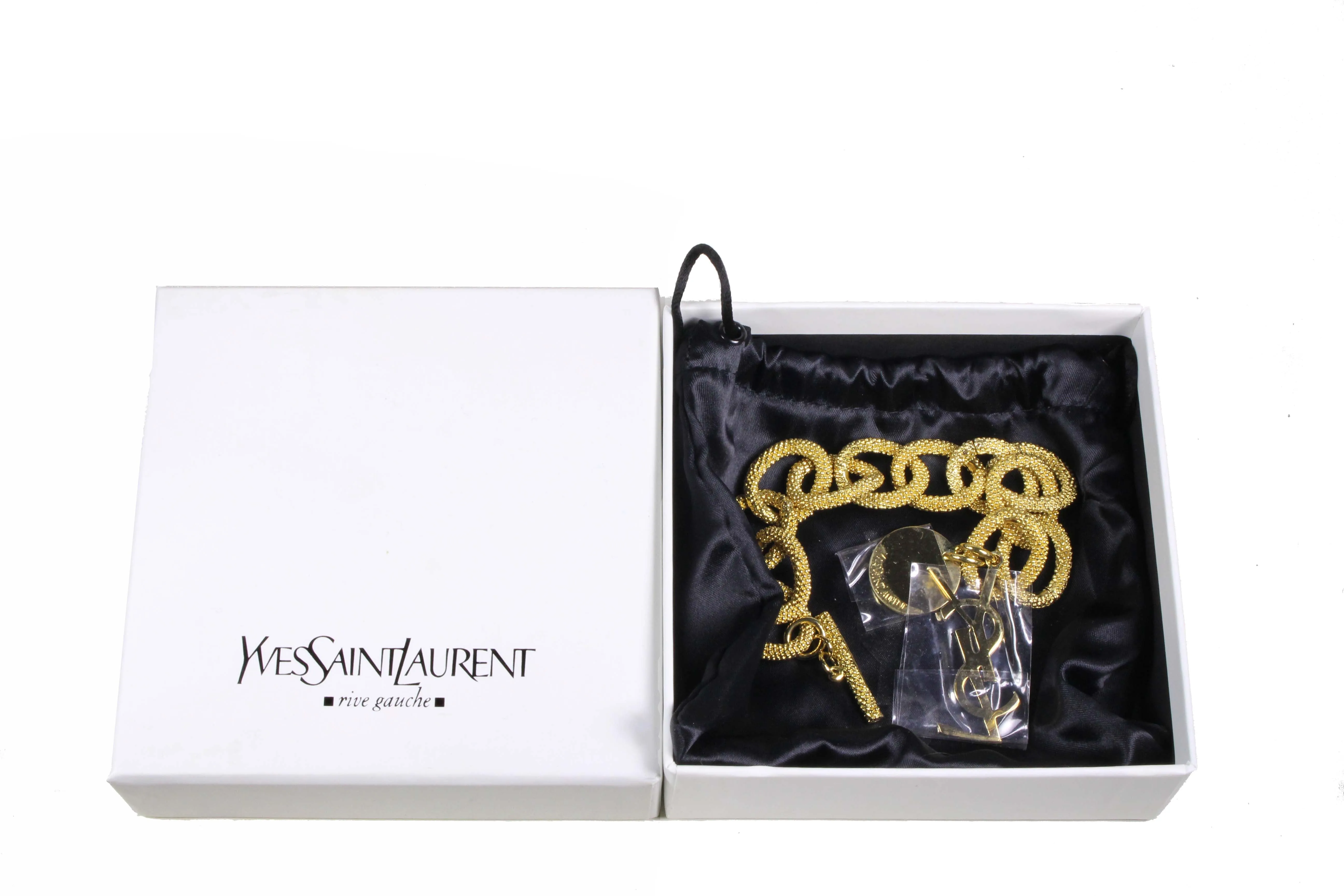 YVES SAINT LAURENT textured link logo bracelet